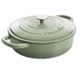 Crock Pot Artisan Enameled Cast Iron Braiser W/Lid, 5 Quart, Pistachio