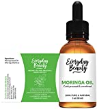 Moringa Oil - Extra Virgin 100% Pure Unrefined & Cold Pressed All Natural Luxury Oil For Face, Skin and Hair - 1oz Glass Bottle & Dropper - DIY Cosmetics - Premium Quality Bulk Price