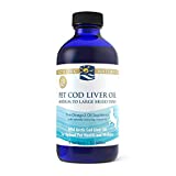 Nordic Naturals Pet Cod Liver Oil, Unflavored - 1104 mg Omega-3 Per Teaspoon - 8 oz Total - Fish Oil for Dogs with EPA & DHA - Promotes Skin, Coat, Joint, & Immune Health - Non-GMO