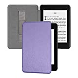 CLARKCAS Slim Case for Kindle Paperwhite 2018 10th Generation, Lightweight Magnetic Smart Cover with Auto Sleep/Wake for Amazon Kindle Paperwhite E-Reader 2018 Release with Hand Grip Strap, Purple