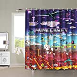 Game Shower Curtain Game Merchandise Fabric Shower Curtain for Bathroom with Hooks 72x72in