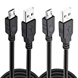 2 Pack 10Ft Controller Charging Cable for PS4, Play and Charge Micro USB Charger High Speed Data Sync Cord for Sony Playstation 4 PS4 Slim/Pro Controller, Xbox One S/X Controller, Android