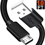 10FT Long PS4 Charger Cord for Xbox One Controller,PS4 Charging Cable,Micro USB Cable for Xbox One S/X Slim Elite Wireless Controller,Playstation 4 Games,Dualshock 4 Controller Data Sync Cord Wire