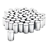 United Pacific 10013Cb - Wheel Lug Nut Cover Set - 33Mm X 3-1/2" Chrome Plastic Cylinder Nut Cover - Thread-On (60 Pack