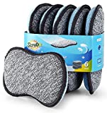 Multi-Purpose Scrub Sponges for Kitchen by Scrub-it - Non-Scratch Microfiber Sponge Along with Heavy Duty Scouring Power - Reusable Cleaning for Dishes, Pots and Pans All at Once (6 Pack, Small)