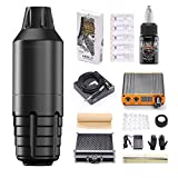 HAWINK Rotary Tattoo Machine Pen Kit 20pcs Tattoo Cartridges Digital Power Supply 1 True Tattoo Ink Disposable Covers Grip Bandage Aluminum Alloy Case EKCNCQ5-1