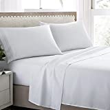 White Full Sheet Set -4 Piece Hotel Bed Sheets-Microfiber 1800 Thread Count Sheet Sets-Deep Pocket Full Sheets-Wrinkle and Fade Resistant(White, Full)