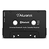 Aluratek Universal Bluetooth Audio Cassette Receiver with Built-in Battery for Car, Boombox, Stereo, RV (ABCT01F), Black