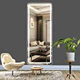 ROTTOGOON 55"x21" Full Body Mirror with Lights, Touch Control Wall Mounted LED Full Length Mirror Stepless Dimmable Light Up Wall Mirror Vertical for Bedroom, Bathroom, Salon