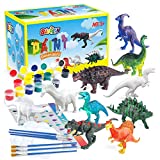 BAODLON Kids Arts Crafts Set Dinosaur Toy Painting Kit - 10 Dinosaur Figurines, Decorate Your Dinosaur, Create a Dino World Painting Toys Gifts for 5, 6, 7, 8 Year Old Boys Kids Girls Toddlers