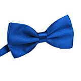 AWAYTR Men's Pre Tied Bow Ties for Wedding Party Fancy Plain Adjustable Bowties Necktie (Royal blue)