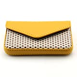 Partstock Multipurpose PU Leather Business Name Card Holder Wallet Leather Credit card ID Case / Holder / Cards Case with Magnetic Shut Yellow
