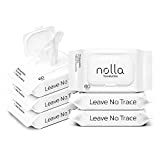 Nolla Flushable Wipes, 100% Plant-Based, Plastic-Free and Biodegradable - For Adults and Kids - Unscented + Soothing Aloe and Vitamin E 360 Count (6 Packs of 60)