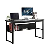 Soges 54.7 inches Computer Desk Office Table Study Writing Desk with Bookshelf Storage Desk Home Office Desk Black LD-JB-01BW