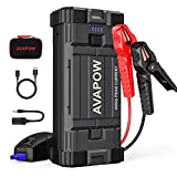 AVAPOW Car Jump Starter, 4000A Peak Battery Jump Starter (for All Gas or Up to 10L Diesel), Portable Battery Booster Power Pack, 12V Auto Jump Box with LED Light, USB Quick Charge 3.0