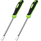 Hand Weeder Tool Garden Weeding Tool Gardening Weeder Tool with Ergonomic Handle, Stainless Steel Garden Lawn Farmland Transplant Gardening Plant Tool2 Pronged Fork, 2 Pieces