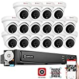 Anpviz 16CH PoE IP Security Camera System 4TB HDD,16CH 4K H.265+ NVR with 16pcs 4k 8MP IP PoE Turret Cameras, 100ft IR, 2.8mm Wide Angle, IP66 Weatherproof, Night Vision, IVMS4200