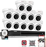 Anpviz 16 Channel NVR POE Security Systems, 16CH H.265+ NVR with 4TB HDD, 12pcs 5MP IP POE Turret Cameras Outdoor with Audio Security System, Night Vision, IP66 Waterproof, Business Kit, IVMS4200