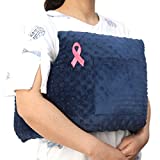 Mastectomy Chest Pillow for Breast Cancer Surgery Lumpectomy Reconstruction Chest Healing Protector Post-Surgery Recovery Support Patient Care (Blue)