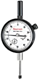 Starrett 25 Series Dial Indicator with Case Stem Cap, Jewel Bearings and Lug-On-Center Back - White Face, 0-1" Range, 0-100 Dial Reading.001" Graduations - 25-441J WCSC