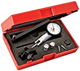 Starrett Dial Test Indicator with Dovetail Mount, Accessories and Case - 1-1/4" White Dial Face.030" Range, 0-15-0 Dial Reading.0001" Graduations - 3809AC