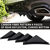 keepdsgn 4pcs Rear Bumper Lip Rear Diffuser Universal Shark Fins Curved Spoiler Lip Wing Splitter - Carbon Fiber