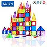 Magblock 66 PCS Magnetic Building Blocks, Magnetic Tiles for Kids Toys丨Magnet Toys Set 3D Building Blocks for Toddler Boys and Girls