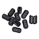 X.shine Pack of 10 Snap on Ferrite Core Bead Choke Ring Cord RFI EMI Noise Suppressor Filter for USB/Audio/Video Cable Power Cord Black (7mm Inner Diameter)