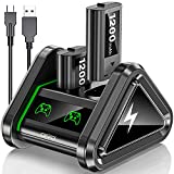 OIVO Rechargeable Controller Battery Pack with Charger Charging Station Compatible Xbox One/Series X|S, 2 X 1200mAh Batteries with Charger Dock Kit for Xbox One/One S|X/One Elite Wireless Controller