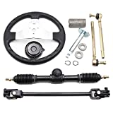 300mm Steering Wheel 110cc Go Kart , PRO BAT, Go Kart Go Cart ATV UTV 110cc 125cc 140cc 150cc Steering Wheel Tie Rod Rack Adjustable Shaft Tie Rod Kits