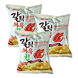 ROM AMERICA [3 Packs] Garlic Shrimp Chips Snacks 25g x 3 갈릭새우과자