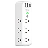 Wall Outlet Surge Protector, BESHON 9 Outlet Extender with 3 USB Charging Ports (1 USB-C Port) 3-Sided Multi Plug Outlets Power Strip Wall Charger for Home, Office