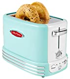 Nostalgia New and Improved Retro Wide 2-Slice Toaster Perfect For Bread, English Muffins, Bagels, 5 Browning Levels, With Crumb Tray & Cord Storage, Turquoise