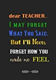Dear Teacher... I may forget what you said: A Journal containing Popular Inspirational Quotes