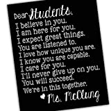 PERSONALIZED TEACHER GIFT - Dear Students - Black and White Classroom Art - Teacher's Note to Students - PERSONALIZED Classroom Art - UNFRAMED Poster 5x7" 8x10" 11x14" 16x20" 24x36"