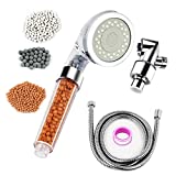 High Pressure Filter Shower Head With Replacement Hose And Bracket, 3 Mode Function Spray, Water Saving shower For Best Shower Experience, All Metal Rain Handheld Showerhead For Dry Hair & Skin
