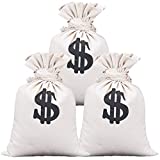 IronBuddy 3Pcs Drawstring Bag 16"x12" Cotton Money Dollor Sign Bag Bank Robber Bag Drawstring Gift Bag for Christmas, Birthday, Wedding, Party Favors