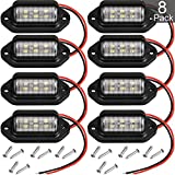 12V 6 LED License Plate Light Waterproof License Plate Lamp Taillight for Truck SUV Trailer Van RV Trucks and Boats License Tags (8 Packs)