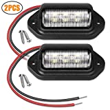 EEEKit 6 SMD LED License Plate Light, 12V Trailer License Plate Lamp Light, Waterproof Courtesy Step License Plate Tag Light for Truck SUV Trailer Van RV Boats 2 Packs