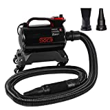 SGCB PRO Car Air Dryer Blower, 5.0HP Power Double Mode Temp High Velocity Car Dryer Air Cannon Detail Blower w/Caster Base & 16.4 Ft Flexible Hose & 2 Air Jet Nozzles for Car Wash Water Drying Machine
