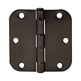 Amazon Basics Rounded 3.5 Inch x 3.5 Inch Door Hinges, 18 Pack, Oil Rubbed Bronze