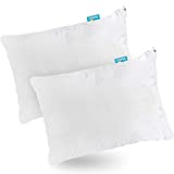 Toddler Pillowcase Protector 2 Pack, Waterproof Pillowcase Cover, Smooth Bamboo Terry, Machine Washable, Fit Toddler Pillow Sized 13"x18" or 14"x19" with Zipper for Boys Girls, White