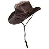 Dorfman-Pacific Weathered Outback Hat With Chin Cord (XX-Large, Brown)