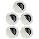 Acoustic Audio by Goldwood CSic84 Frameless 8" in Ceiling 5 Speaker Set 3 Way Home Theater Speakers, White, (Model: CSic84-5S)