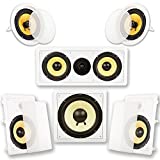 Acoustic Audio by Goldwood Acoustic Audio HD518 In-Wall/Ceiling Home Theater 8" Surround 5.1 Speaker System, White