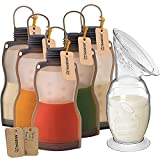 Haakaa Manual Breast Pump 150ml/5oz & Reusable Breastmilk Storage Bag 5pk Set Breastfeeding Essentials