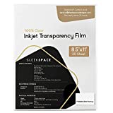 Sleek Space Transparency Film for Inkjet Printers | 100% Clear, Non-waterproof, Anti-curl | High Ink Density, Quick Dry Ink | For OHP, Presentations, Crafts, Labels, Stickers | 170g psm
