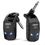 LEKATO Wireless Guitar System 2.4Ghz Wireless Guitar Transmitter Receiver 4 Channels Rechargeable Audio Wireless Wireless Transmitter and Receiver for Audio Electric Guitar Bass(WS-80)