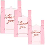 200 Pieces Thank You Shopping Bags in 3 Sizes, 10 x 16.5 Inch, 11.4 x 21 Inch, 13.8 x 23.6 Inch Grocery Bags for Boutiques (Pink Bag with Rose Gold Letters)