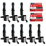 MAS Set of 8 Ignition Coils DG511 GD511 FD508 Motorcraft Spark Plugs SP546 PZH14F compatible with Ford Lincoln 2005-2008 F150 SP515